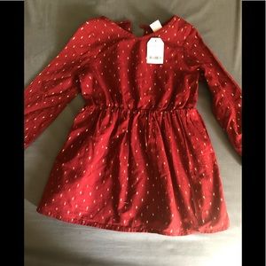 Crazy 8 red and gold polka dot dress